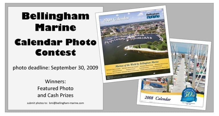 A scenic marina with boats docked under a clear blue sky, related to the annual calendar photo contest 2026.