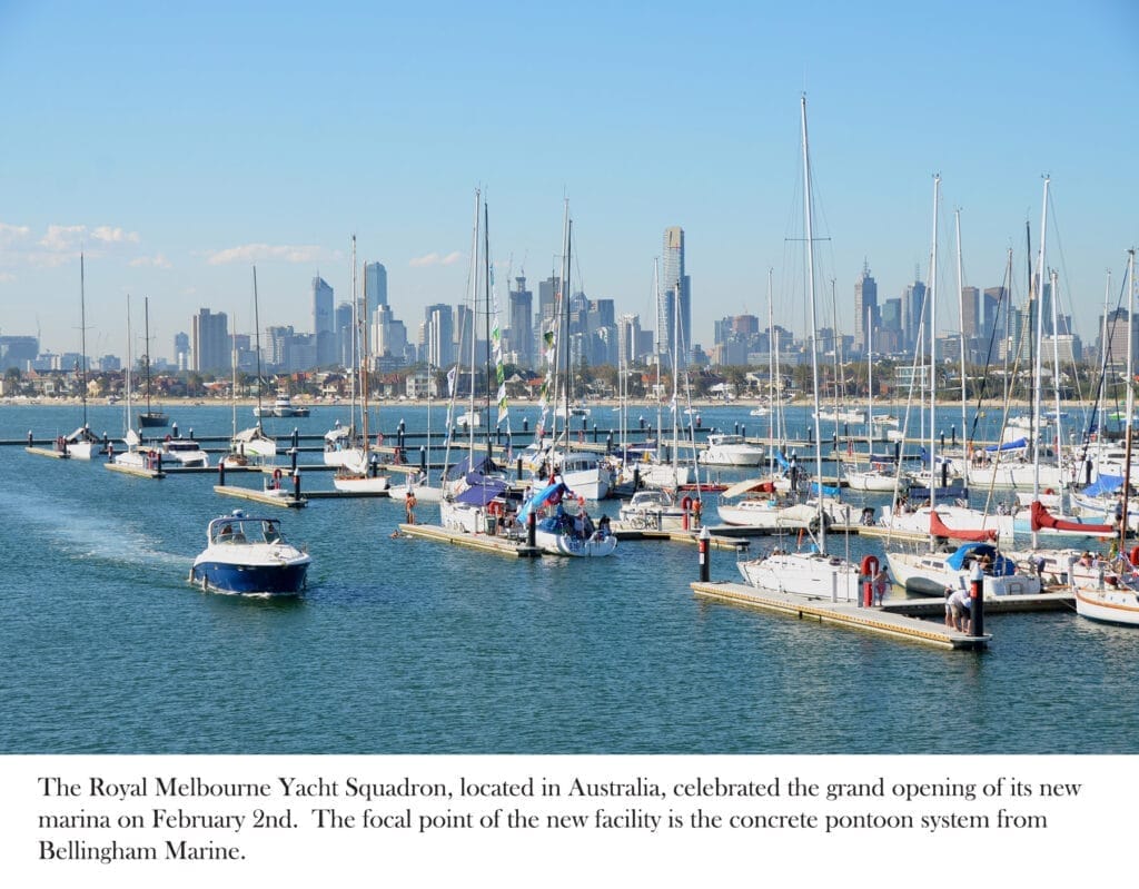 Concrete pontoons are the focal point of RMYS's new marina facility