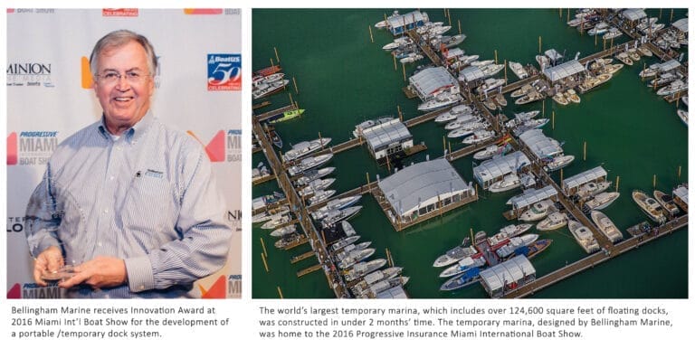 portable floating dock system innovation - A portable floating dock system displayed at an award ceremony, highlighting its i