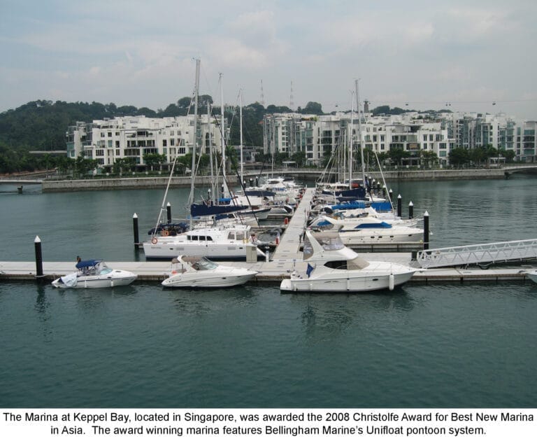 Marina at Keppel Bay award - Luxury yachts docked at Marina at Keppel Bay with modern architecture in the background, highlig