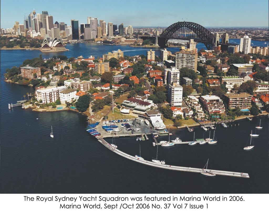 manage wake Royal Sydney Yacht Squadron - Calm waters at Royal Sydney Yacht Squadron, showcasing efforts to manage wake with