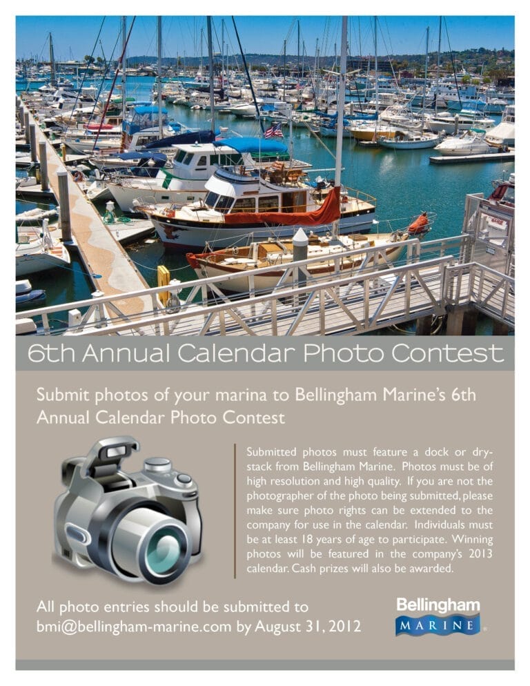 Flyer for Bellingham Marine photo contest 2026 with details about the contest and submission guidelines.