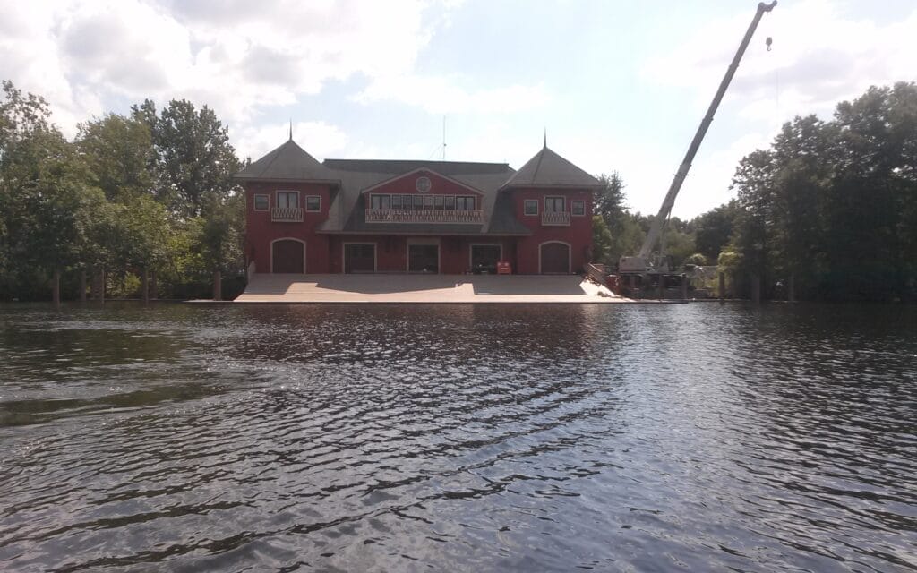 Illustrative image for floating dock design challenges: Northeastern University Boathouse