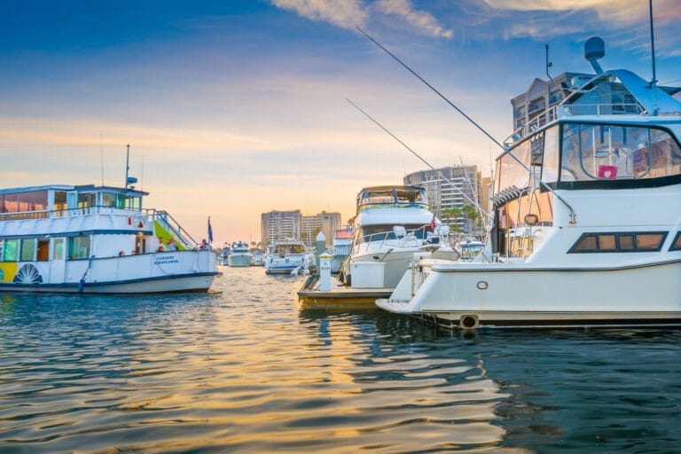 Busy docks at Marina City Club with boats moored, illustrating successful marina owner habits in tenant satisfaction.