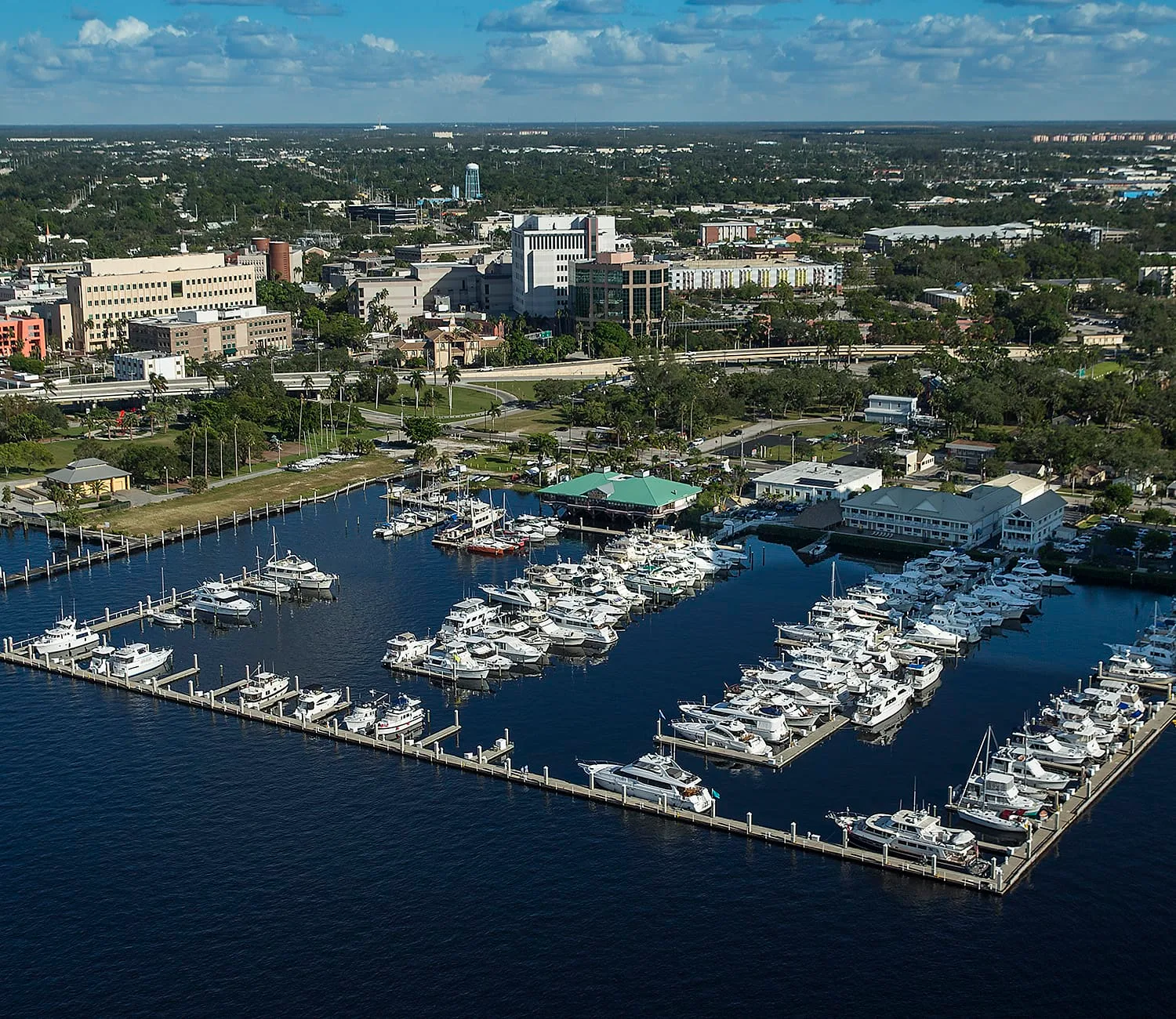 Wave attenuator at Legendary Marina